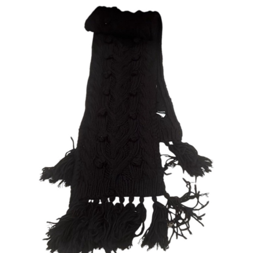 Jcrew Black Hand knit heavy scarf